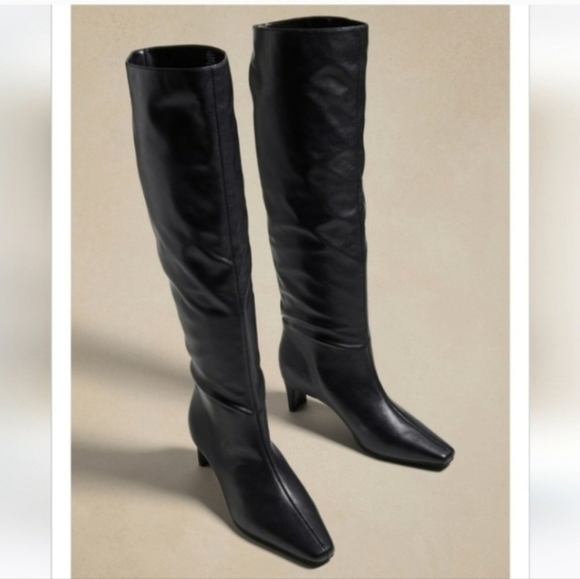NWT Banana Republic Black Vegan Tall Slouch Boot - Picture 5 of 6